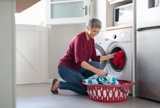 Washing Clothes in A Washing Machine